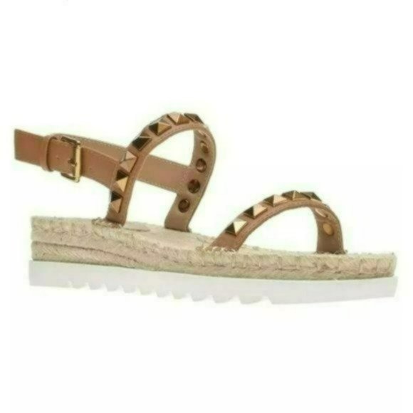Wild Pair Shoes - Wild Pair Yeleneh Studded Espadrille Sandals-11